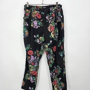 ALLEN B Floral Colorful Pullover Pants with Pockets Size 12